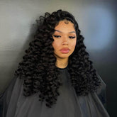 Best Lace Frontal Wig Online! 13x4 Natural Black Curly Lace Frontal Wig 200%Density